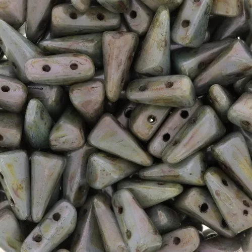 Perle di vetro Vexolo 5x8 mm - Grigio verde Marmo x30