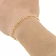 Catena maglia Forzatina striata 4 mm in Gold filled x20cm