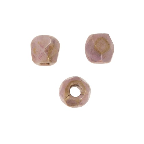 Faccette da 2 mm - Chalk White Lila Gold Luster x50