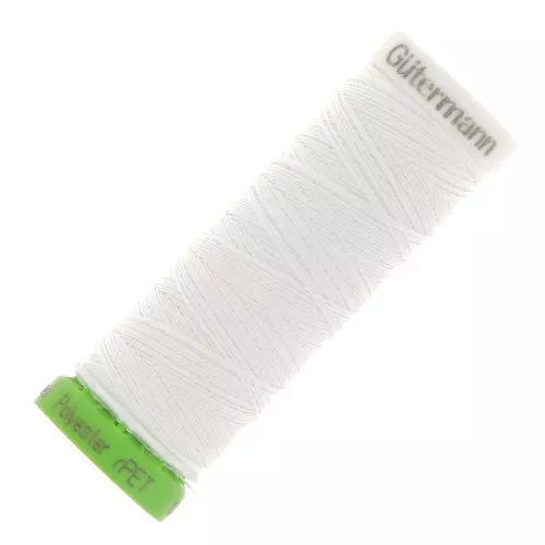 Filo da cucire poliestere riciclato Gütermann - Bianco (n°800) x100m