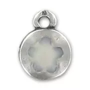 Ciondolo smaltato fiore mm. 13 Madreperla x1