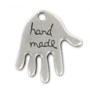 Ciondolo Hand Made 20 mm. Placcatura argento antico x1