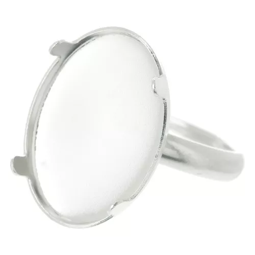 Anello regolabile per cabochon piatto 18x13mm dimensione da 50a53 - Argento 925 x1