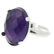 Anello regolabile per cabochon piatto 18x13mm dimensione da 50a53 - Argento 925 x1