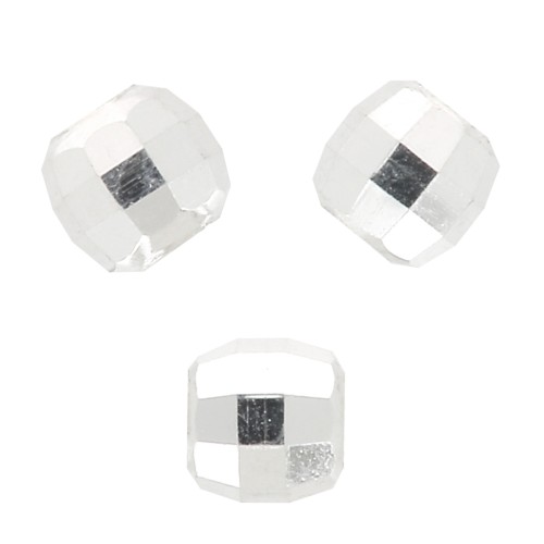 Perle sfaccettate rotonde - sfera sfaccettata 2 mm - Argento 925 x50