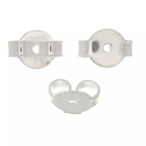 Farfalline - per orecchini a perno 7x5 mm - Argentato x10
