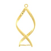 Pendenti a spirale 34x15 mm per perla di 10mm Dorato con oro finox2