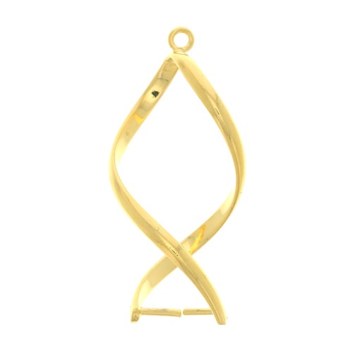 Pendenti a spirale 34x15 mm per perla di 10mm Dorato con oro finox2