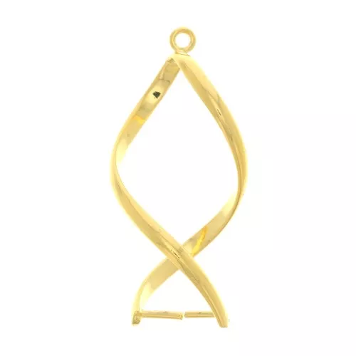 Pendenti a spirale 34x15 mm per perla di 10mm Dorato con oro finox2
