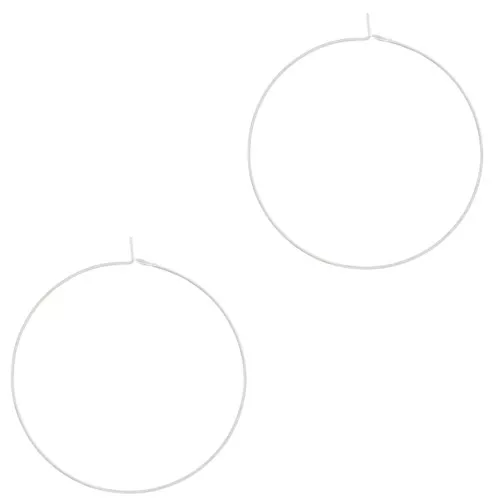 Orecchini a cerchio da decorare 40x0.7 mm Placcatura argento fino x2