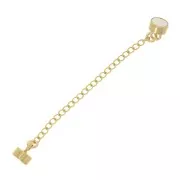 Chiusura magnetica 10x4mm con catena di sicurezza rombo - Gold filled x1