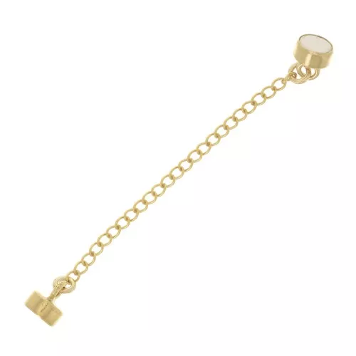 Chiusura magnetica 10x4mm con catena di sicurezza rombo - Gold filled x1