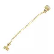Chiusura magnetica10x4mm con catena di sicurezza forzatina limata - Gold filled x1