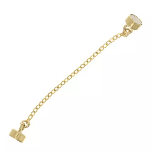 Chiusura magnetica10x4mm con catena di sicurezza forzatina limata - Gold filled x1