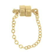 Chiusura magnetica10x4mm con catena di sicurezza forzatina limata - Gold filled x1