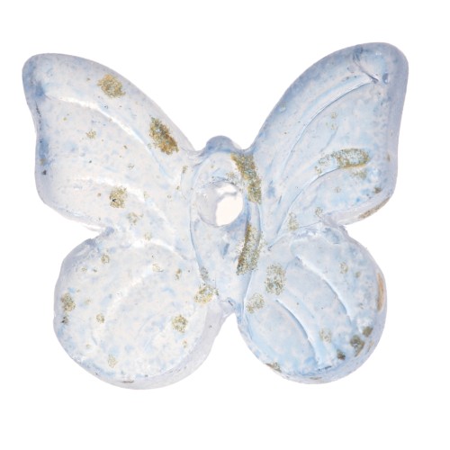 Perle farfalle 9.5x11 mm - Blu chiaro - dorato x4