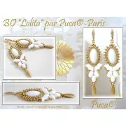 Athos 3D par Puca® cabochon ovale di vetro 20x10 mm Full Dorado x1