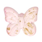 Perle farfalle 9.5x11 mm - Rosa chiaro - dorato x4