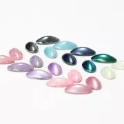 Athos 3D par Puca® cabochon ovale di vetro 20x10 mm Opaque White Ceramic Look x1