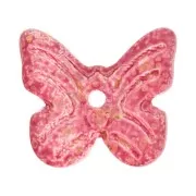 Perle farfalle 9.5x11 mm - Rosso - Dorato x4