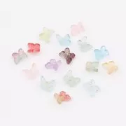 Perle farfalle 9.5x11 mm - Rosso - Dorato x4