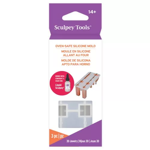 Stampo in silicone Sculpey - 6 forme geometriche per fare dei bijoux 3D x1