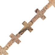 Perla croce 16.5x12 mm Imitazione pietra gemma tinta - Diasro paesaggio x1