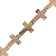 Perla croce 16.5x12 mm Imitazione pietra gemma tinta - Diasro paesaggio x1