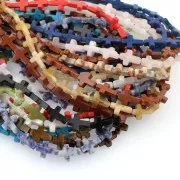 Perla croce 16.5x12 mm Imitazione pietra gemma tinta - Diasro paesaggio x1