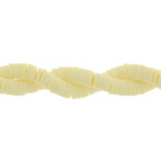 Perle rondelle in pasta polimerica Heishi 5x1 mm - Giallo pastello x39cm