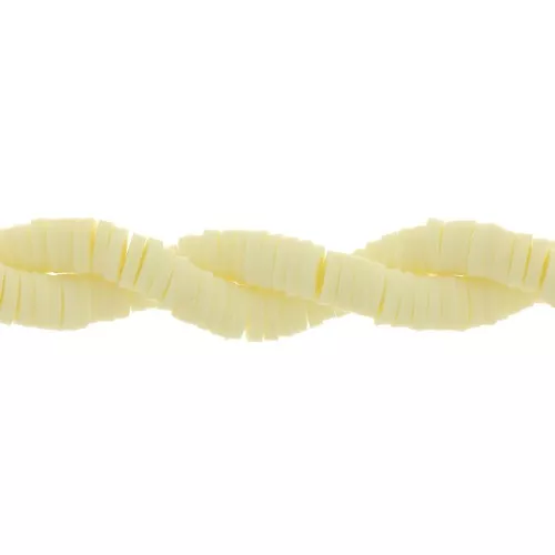 Perle rondelle in pasta polimerica Heishi 5x1 mm - Giallo pastello x39cm