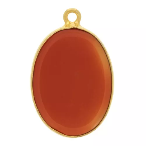 Pendente in pietra gemma 22x14mm Arg.925 Dorato con oro fino imitazioneCornolia x1