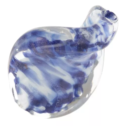 Perla attorcigliata mm. 30x20 Crystal/Milky Blue x1