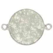 Distanziatore tondo in pietra gemma 16mm Arg925 - Avventurina x1
