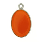 Pendente ovale in pietra gemma 18x11mm - Argento 925 imitazione Corniolax1