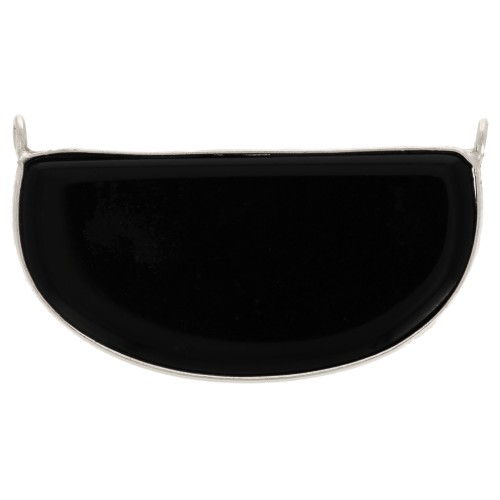 Distanziatore per collana in pietra gemma 33x19 mm - Argento 925 Onice nero x1