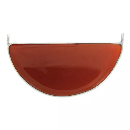 Distanziatore per collana in pietra gemma 33x19 mm imitaz Argento 925 Cornaline x1