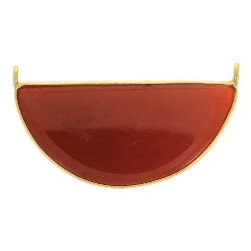 Distanziatore pietra gemma 33x19 mm - Argento 925 Dorato oro fino iCornaline x1