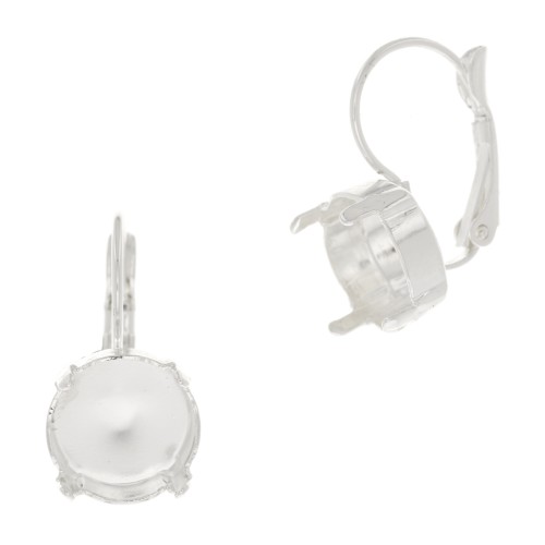 Monachelle porta-cabochon PureCrystal Rivoli 10 mm argentato x2