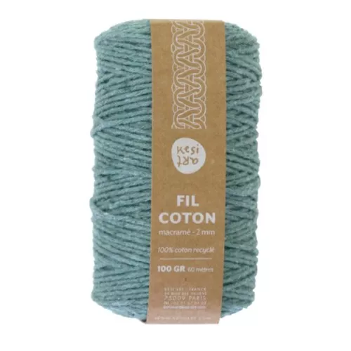 Cordone per macramè - Kesi Art - 2 mm Grigio verde (n°112) x60m