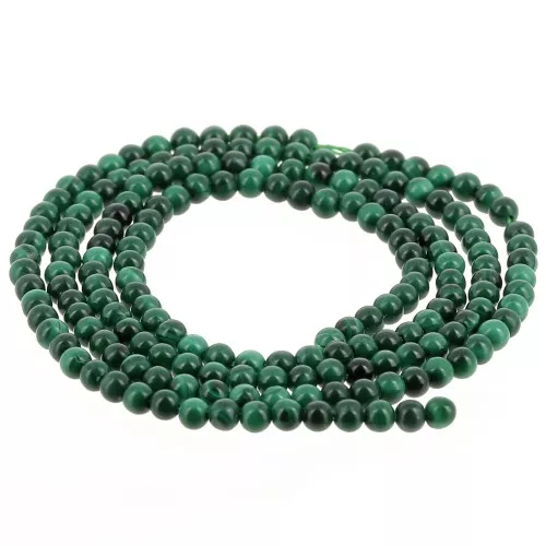 Perline rotonde da 2 mm in pietra semipreziosa - Malachite x39cm