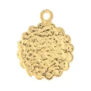 Ciondolo tondo etnico 17x14 mm - Sole - Dorato con oro fino x1