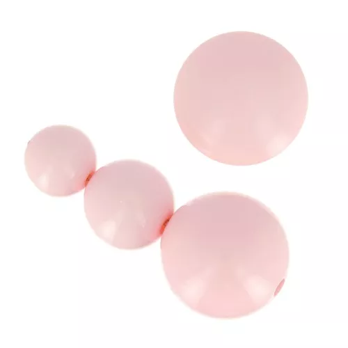 Assortimento di 26 perle tonde 8-10-14 mm e 2 cabochon in resina - Rosa pastello