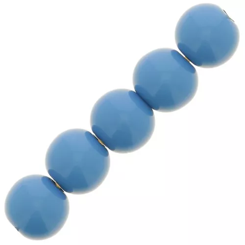 Perla in resina Opaca 6 mm - Blu lapis x10