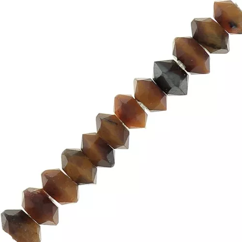 Perle rondelle sfaccettate pietra gemma 3x2 mm - Occhio di tigre x20
