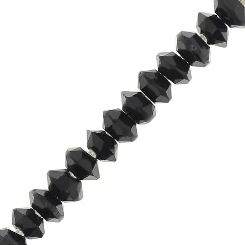 Perle rondelle sfaccettate pietra gemma 3x2 mm - Onice nero x20
