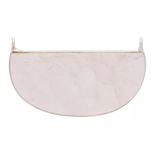 Distanziatore in pietra gemma 33x19 mm - Argento 925 - Quarzo rosax1