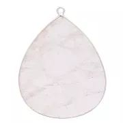 Pendente goccia in pietra gemma 39x31 mm - Argento 925 - Quarzo rosa x1