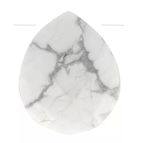 Perle goccie sfaccetta - briolette piatta12x10mm pietra gemma- Howlite x1