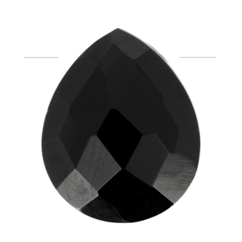 Perle goccie sfaccetta - briolette piatta12x10mm pietra gemma teinté- Onice nerox1